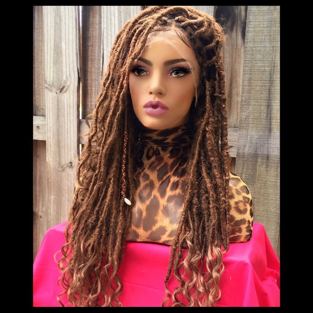Human Hair Braided Wigs Faux Locs